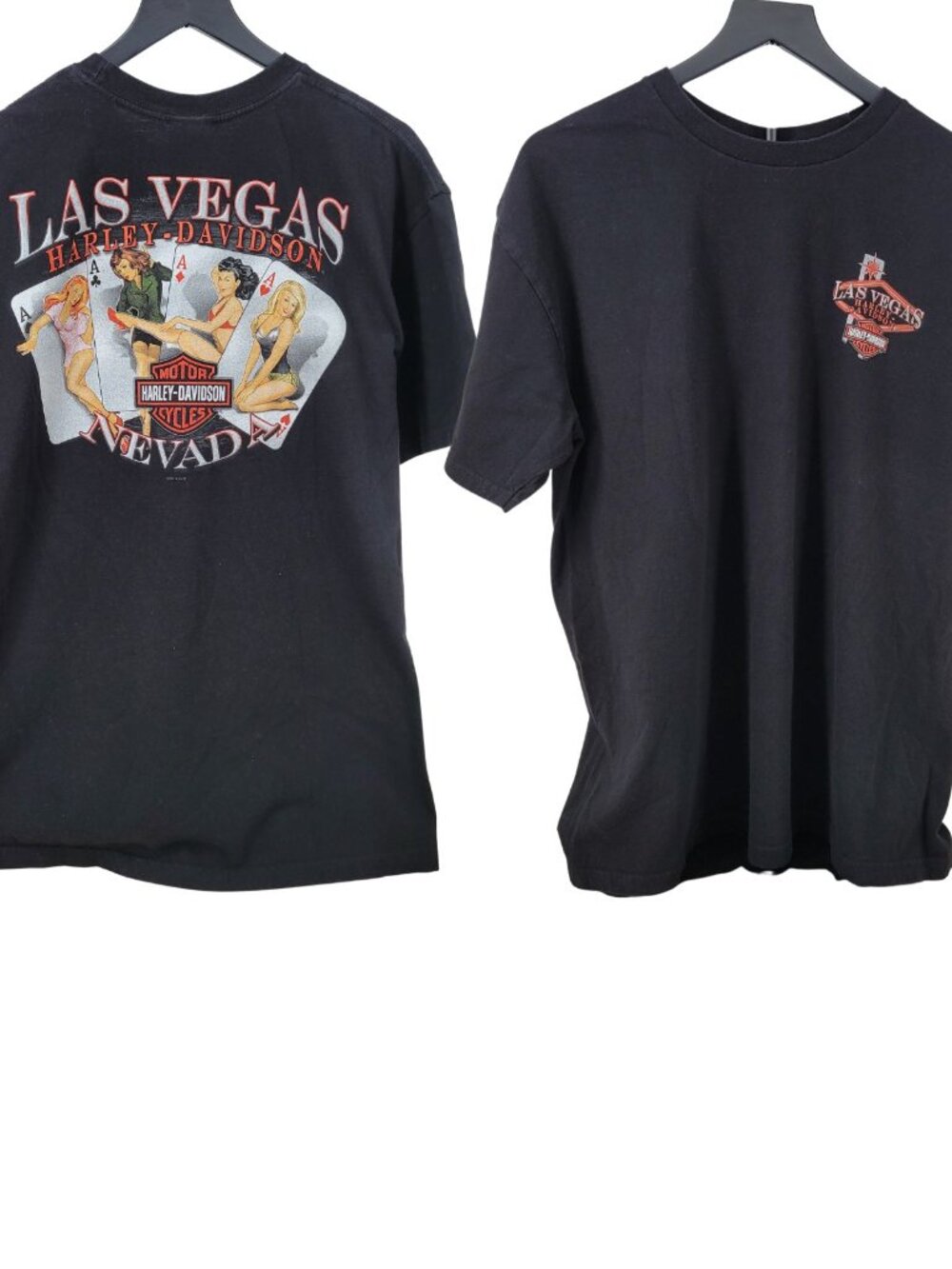 Harley-Davidson Las Vegas Nevada T-Shirt XL Black Pinup Poker Graphic Tee